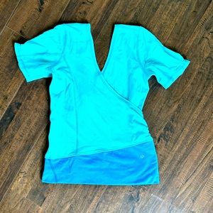 Lululemon Turquoise, And Blue Wrap Yoga Shirt Sz-6